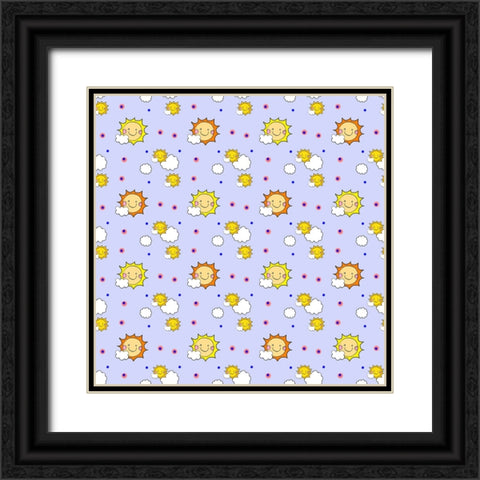 Smiling Sun Black Ornate Wood Framed Art Print with Double Matting by Wade, Valarie