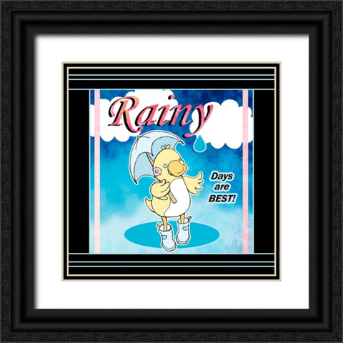 Rainy Days Black Ornate Wood Framed Art Print with Double Matting by Wade, Valarie
