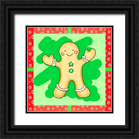 Gingerbread Cookie Black Ornate Wood Framed Art Print with Double Matting by Wade, Valarie