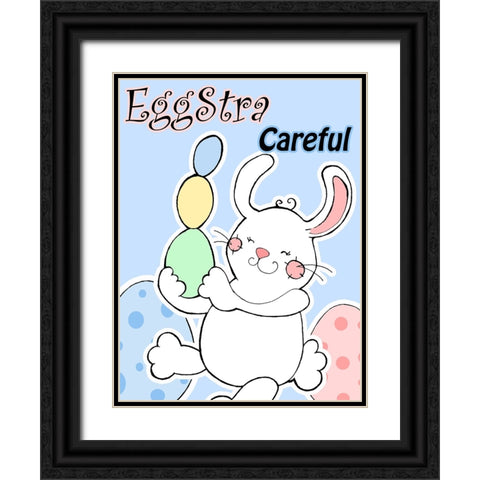 Eggstra Careful Black Ornate Wood Framed Art Print with Double Matting by Wade, Valarie