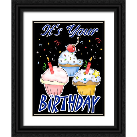 Its Your Birthday Black Ornate Wood Framed Art Print with Double Matting by Wade, Valarie