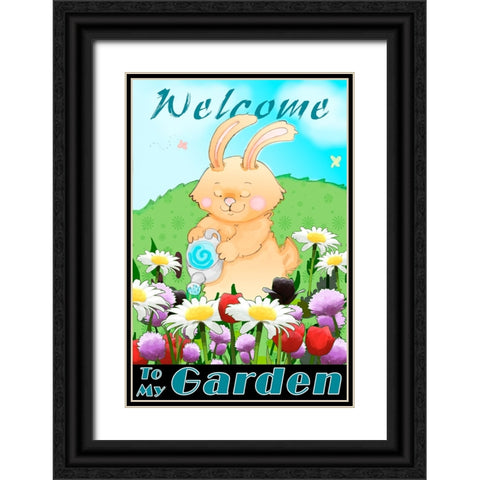 Watering Can Black Ornate Wood Framed Art Print with Double Matting by Wade, Valarie