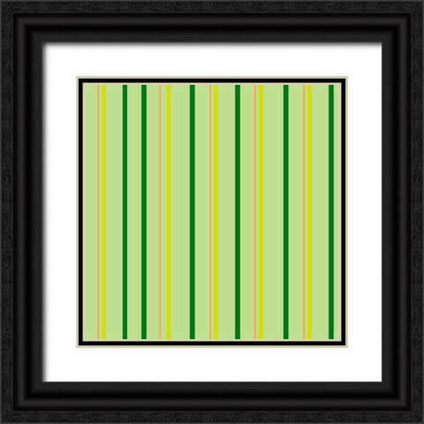 Stripe Pattern Black Ornate Wood Framed Art Print with Double Matting by Wade, Valarie