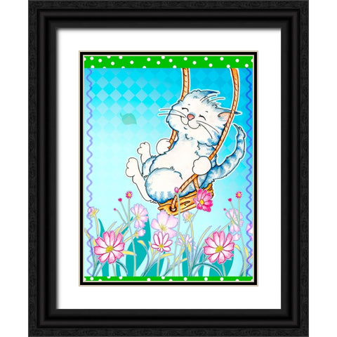 Spring Swing Black Ornate Wood Framed Art Print with Double Matting by Wade, Valarie