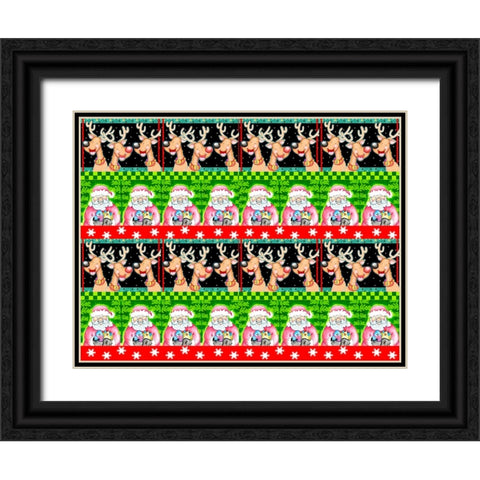 Christmas Pattern 1 Black Ornate Wood Framed Art Print with Double Matting by Wade, Valarie