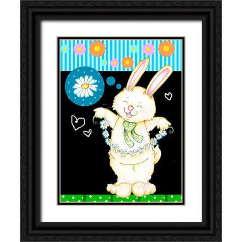 Daisy Chain Black Ornate Wood Framed Art Print with Double Matting by Wade, Valarie