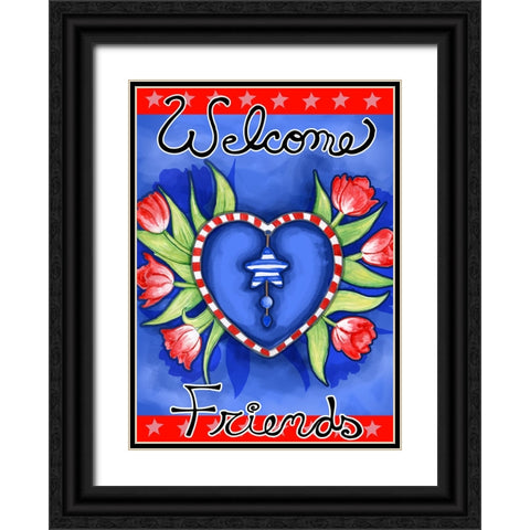 Poppy Heart Black Ornate Wood Framed Art Print with Double Matting by Wade, Valarie