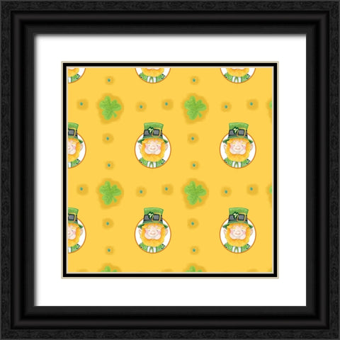 Leprechaun Black Ornate Wood Framed Art Print with Double Matting by Wade, Valarie