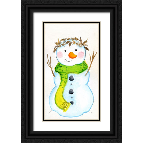 Green Scarf Black Ornate Wood Framed Art Print with Double Matting by Wade, Valarie