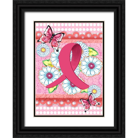 Think Pink Black Ornate Wood Framed Art Print with Double Matting by Wade, Valarie