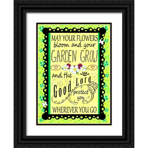 Irish Garden Black Ornate Wood Framed Art Print with Double Matting by Wade, Valarie