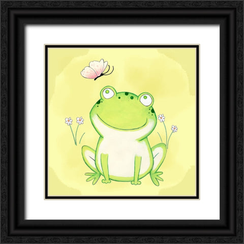 Flutter Friend Black Ornate Wood Framed Art Print with Double Matting by Wade, Valarie