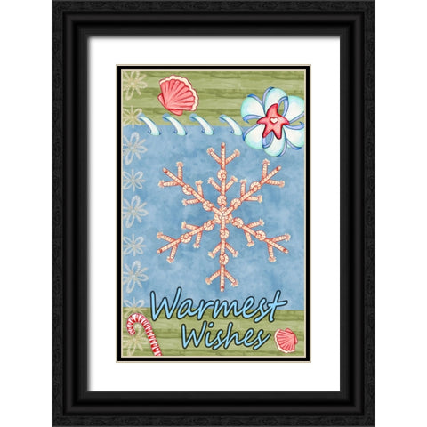 Seaside Snowflake Black Ornate Wood Framed Art Print with Double Matting by Wade, Valarie