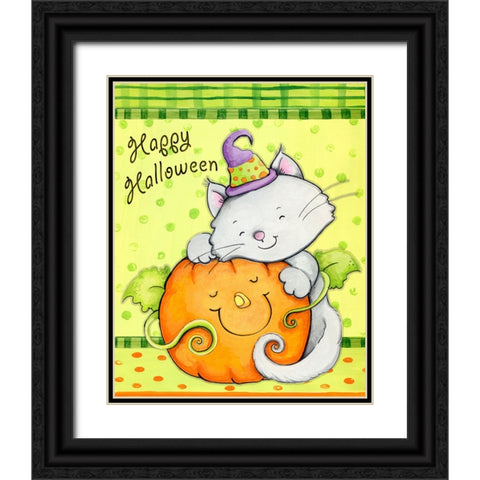 Hugs and Pumpkin Black Ornate Wood Framed Art Print with Double Matting by Wade, Valarie