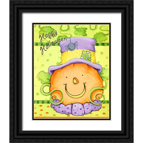 Pumpkin Friend Black Ornate Wood Framed Art Print with Double Matting by Wade, Valarie