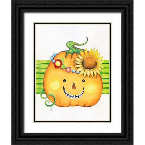 Flower Chain Black Ornate Wood Framed Art Print with Double Matting by Wade, Valarie