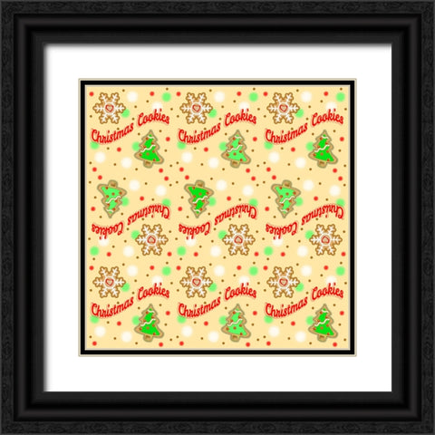 Christmas Cookies Paper Black Ornate Wood Framed Art Print with Double Matting by Wade, Valarie