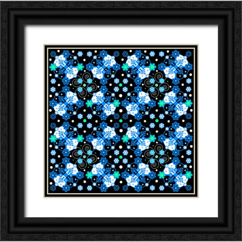 Fancy Flakes Black Ornate Wood Framed Art Print with Double Matting by Wade, Valarie