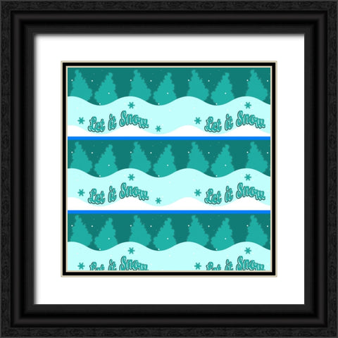 Let it Snow Paper Black Ornate Wood Framed Art Print with Double Matting by Wade, Valarie