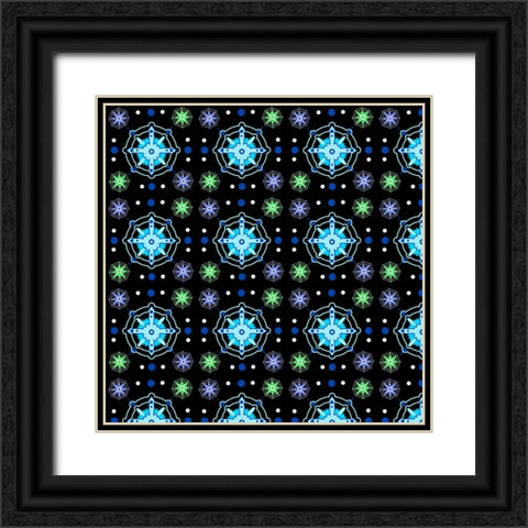 Shapes into Flake Black Ornate Wood Framed Art Print with Double Matting by Wade, Valarie