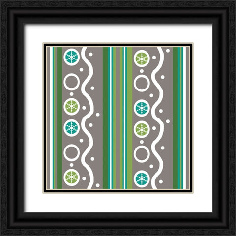 Ice Blue Circles 2 Black Ornate Wood Framed Art Print with Double Matting by Wade, Valarie