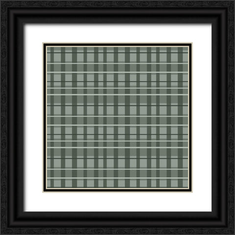 Silver Plaid Black Ornate Wood Framed Art Print with Double Matting by Wade, Valarie