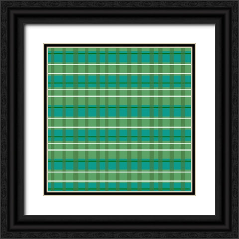 Version 1 Plaid Black Ornate Wood Framed Art Print with Double Matting by Wade, Valarie