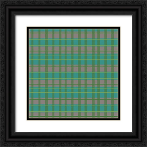 Version 3 Plaid Black Ornate Wood Framed Art Print with Double Matting by Wade, Valarie