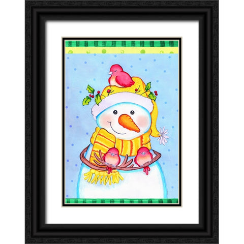 Feathered Friends Black Ornate Wood Framed Art Print with Double Matting by Wade, Valarie
