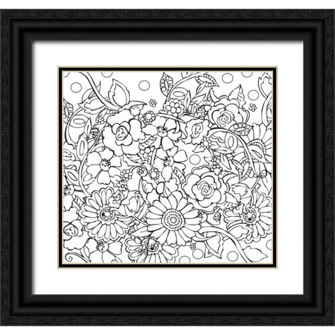 Floral Confusion Black Ornate Wood Framed Art Print with Double Matting by Wade, Valarie