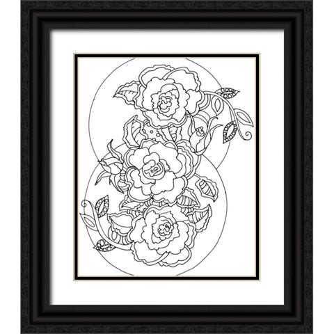 Roses Black Ornate Wood Framed Art Print with Double Matting by Wade, Valarie