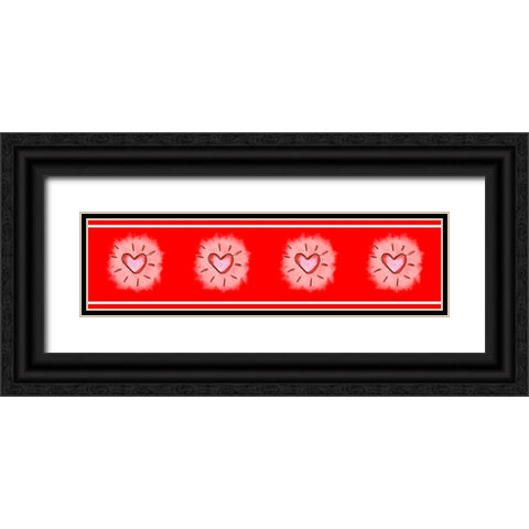 Heart Shine Black Ornate Wood Framed Art Print with Double Matting by Wade, Valarie