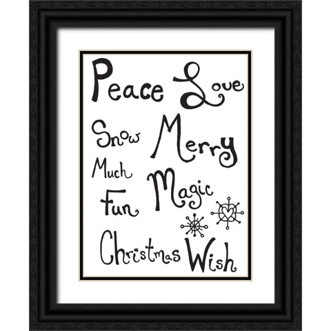 Holiday Phrases Black Ornate Wood Framed Art Print with Double Matting by Wade, Valarie