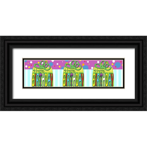 Birthday Gift Table Runner Black Ornate Wood Framed Art Print with Double Matting by Wade, Valarie