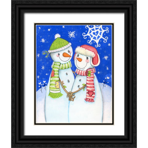 Snow Much Love Black Ornate Wood Framed Art Print with Double Matting by Wade, Valarie