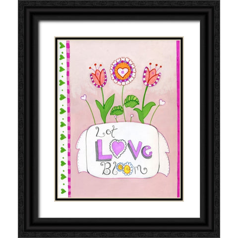 Let Love Bloom Black Ornate Wood Framed Art Print with Double Matting by Wade, Valarie