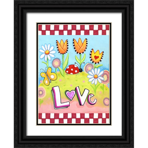 Love Bug Black Ornate Wood Framed Art Print with Double Matting by Wade, Valarie