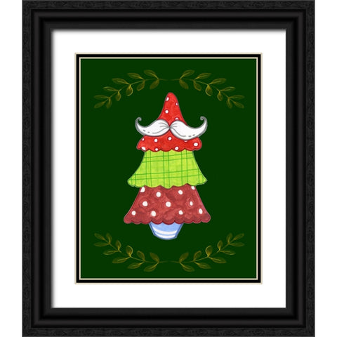 Oh Moustache Tree Black Ornate Wood Framed Art Print with Double Matting by Wade, Valarie