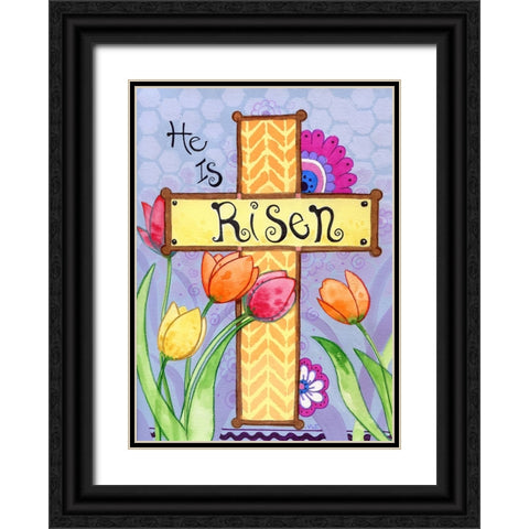 He Is Risen Black Ornate Wood Framed Art Print with Double Matting by Wade, Valarie
