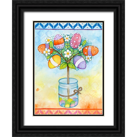 Egg Tree Black Ornate Wood Framed Art Print with Double Matting by Wade, Valarie