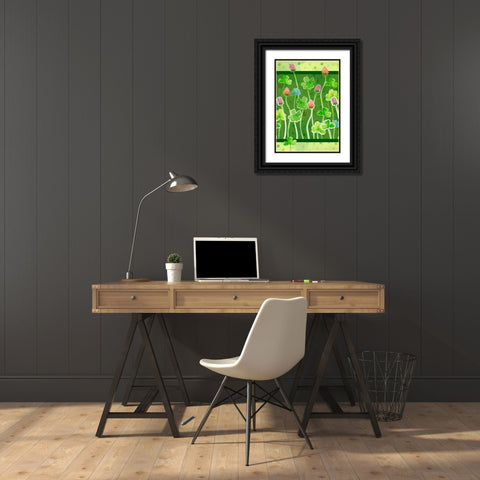 Clover Black Ornate Wood Framed Art Print with Double Matting by Wade, Valarie