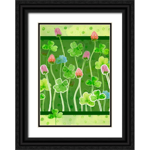 Clover Black Ornate Wood Framed Art Print with Double Matting by Wade, Valarie