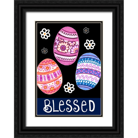 Blessed Easter Black Ornate Wood Framed Art Print with Double Matting by Wade, Valarie