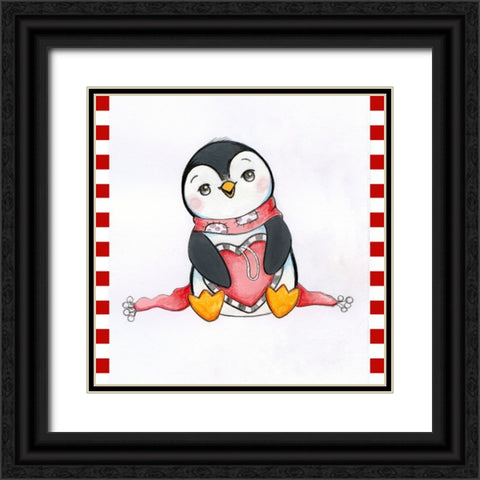 Heart Ornament Black Ornate Wood Framed Art Print with Double Matting by Wade, Valarie