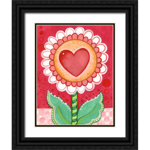 Love Flower Black Ornate Wood Framed Art Print with Double Matting by Wade, Valarie