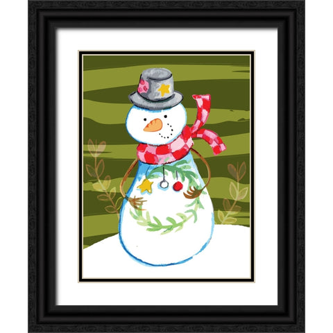 Tiny Wreath Black Ornate Wood Framed Art Print with Double Matting by Wade, Valarie