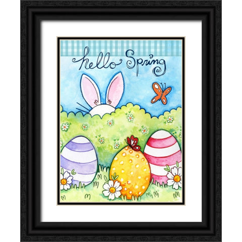 Hello Spring 2 Black Ornate Wood Framed Art Print with Double Matting by Wade, Valarie