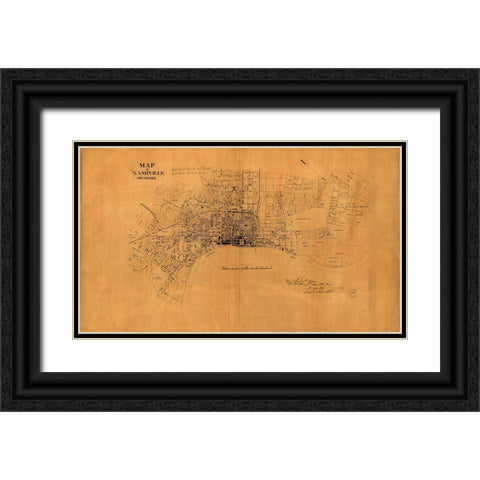 Nashville Black Ornate Wood Framed Art Print with Double Matting by Vintage Apple Collection