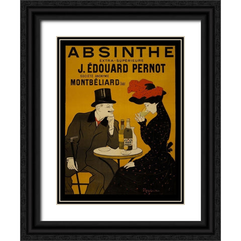 Absinthe-Pernot Black Ornate Wood Framed Art Print with Double Matting by Vintage Apple Collection