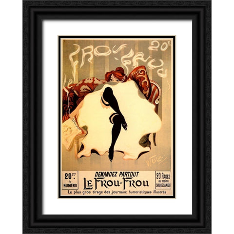 Le Frou Frou Black Ornate Wood Framed Art Print with Double Matting by Vintage Apple Collection